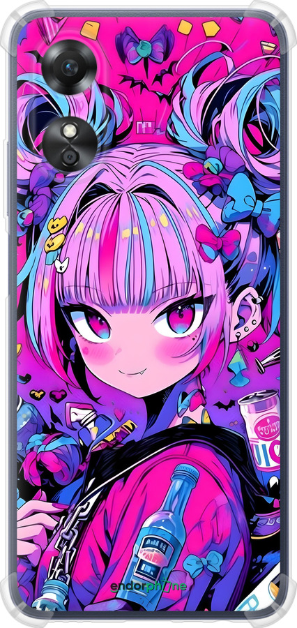 Силіконовий протиударний с посиленими кутами чехол Аніме мілаха для Oppo A17 - 6314sp-2954 изображение 