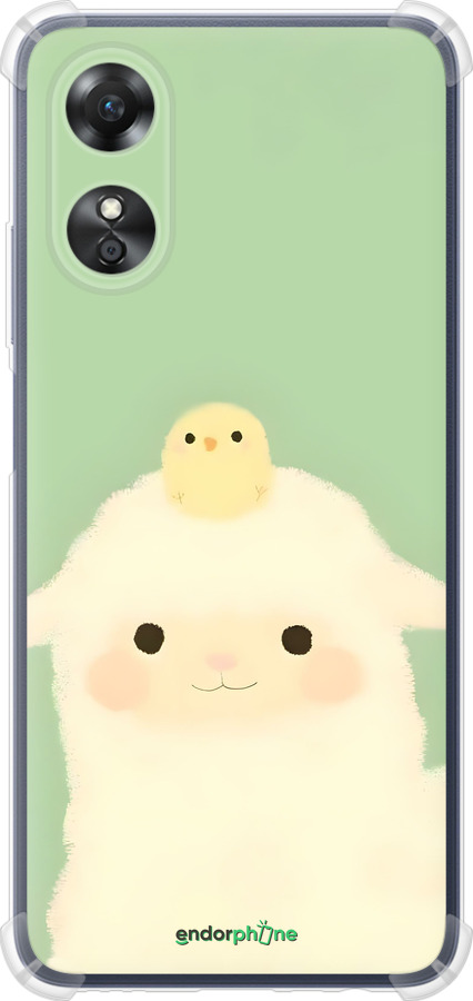 Силикон с усиленными углами чехол Барашек и ципленок для Oppo A17 - 6369sp-2954 изображение 
