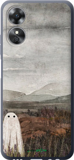 Силиконовый чехол Одинокий призрак на фоне гор для Oppo A17 - 6486u-2954 изображение 