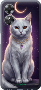 Силіконовий чехол Mystic White Cat Gothic Dark Purple Gold для Oppo A17 - 6805u-2954 изображение 