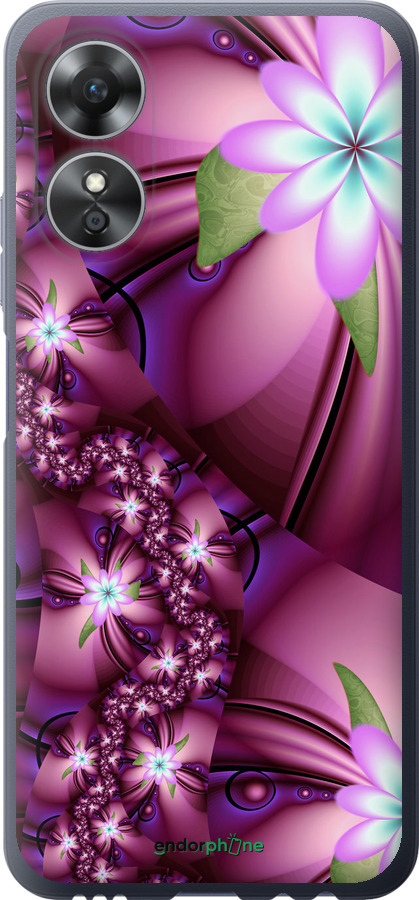 

Силіконовий чохол "Квіткова мозаїка" для Oppo A17, Рожевий