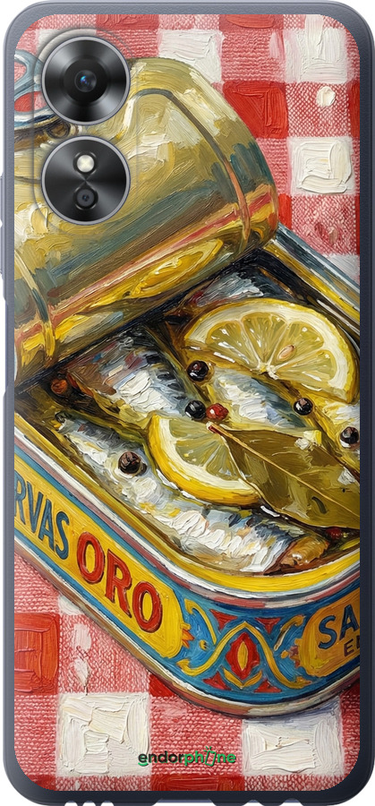 Силиконовый чехол Vintage Sardine Tin Phone для Oppo A17 - 6772u-2954 изображение 