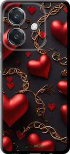 TPU чехол Сердечки для Oppo A3X 4G/5G - 5831b-3815 изображение 