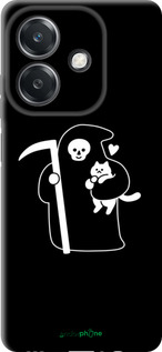 TPU чехол Минималистичный арт: смерть и кошка для Oppo A3 4G - 6529b-3846 изображение 