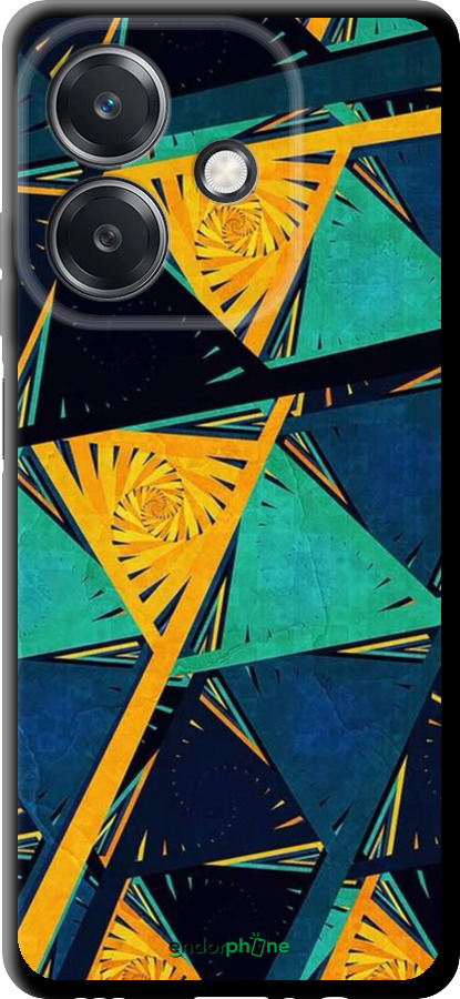 TPU чехол Арт, абстракция, желтый, синий для Oppo A3X 4G/5G - 5382b-3815 изображение 