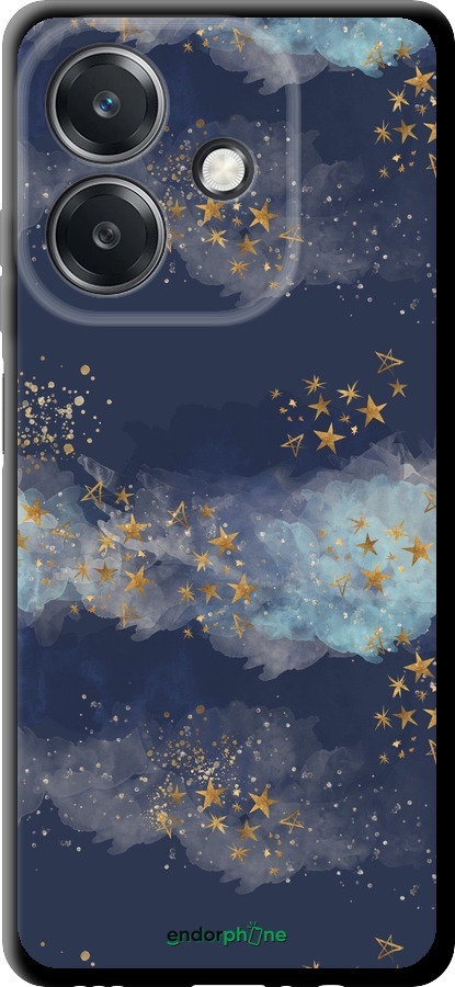 TPU чехол Ночь золотые звезды для Oppo A3X 4G/5G - 5421b-3815 изображение 