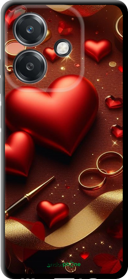 TPU чехол Сердечки v3 для Oppo A3X 4G/5G - 5833b-3815 изображение 