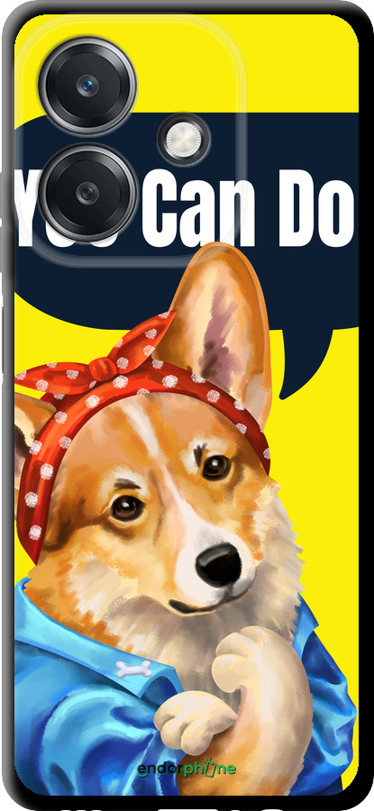 TPU чехол чехол с корги You Can Do It для Oppo A3X 4G/5G - 6184b-3815 изображение 