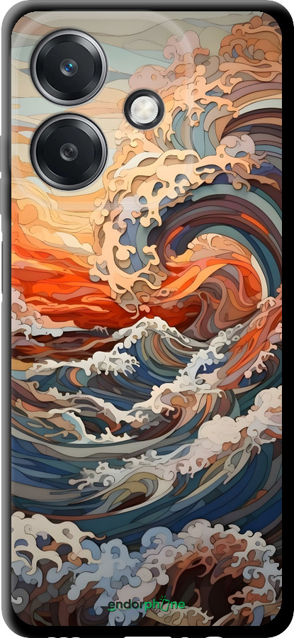 TPU чехол Арт волны для Oppo A3 4G - 6324b-3846 изображение 
