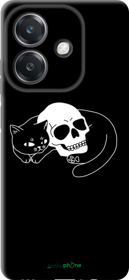 TPU чехол С изображением кота и черепа для Oppo A3 4G - 6491b-3846 изображение 