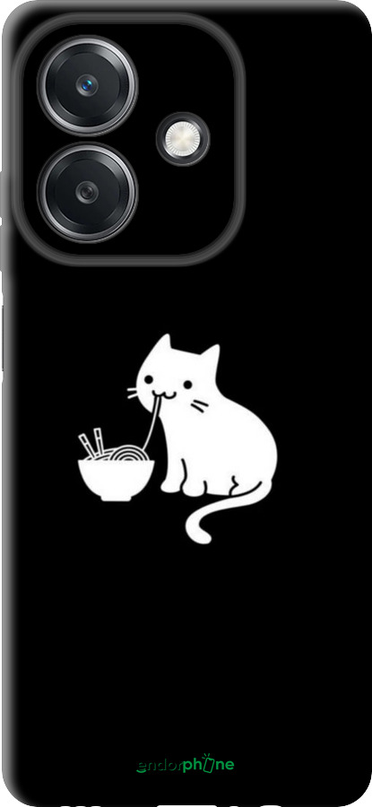TPU чехол Милий кіт на чорному фоні для Oppo A3 4G - 6528b-3846 изображение 