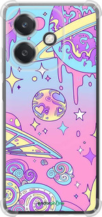 Силикон с усиленными углами чехол Розовая галактика для Oppo A3X 4G/5G - 4146sp-3815 изображение 