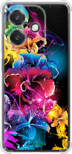 Силикон с усиленными углами чехол Абстрактные цветы для Oppo A3X 4G/5G - 511sp-3815 изображение 