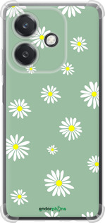 Силикон с усиленными углами чехол Ромашки v4 для Oppo A3X 4G/5G - 5603sp-3815 изображение 
