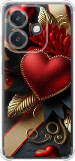 Силикон с усиленными углами чехол Сердечки v2 для Oppo A3X 4G/5G - 5832sp-3815 изображение 