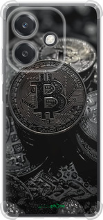 Силикон с усиленными углами чехол Black Bitcoin для Oppo A3X 4G/5G - 6090sp-3815 изображение 