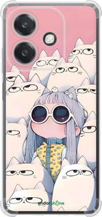 Силикон с усиленными углами чехол Малышка с котами для Oppo A3X 4G/5G - 6295sp-3815 изображение 