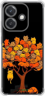 Силикон с усиленными углами чехол Дерево и котики для Oppo A3X 4G/5G - 6516sp-3815 изображение 