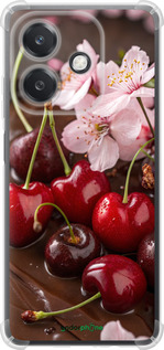 Силикон с усиленными углами чехол Вишня в шоколаде для Oppo A3X 4G/5G - 6698sp-3815 изображение 