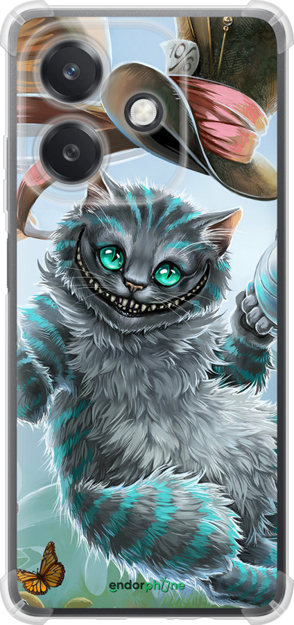 Силикон с усиленными углами чехол Чеширский кот 2 для Oppo A3X 4G/5G - 3993sp-3815 изображение 