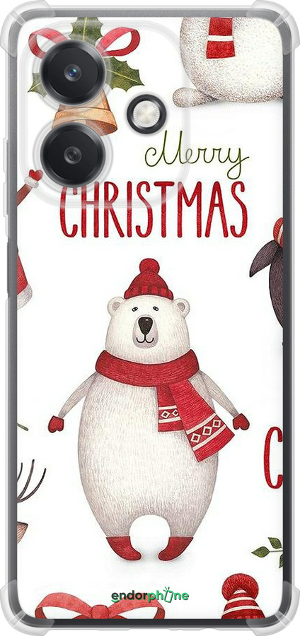 Силикон с усиленными углами чехол Merry Christmas для Oppo A3X 4G/5G - 4106sp-3815 изображение 