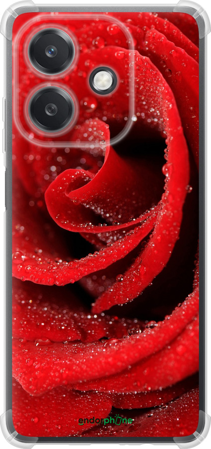 Силикон с усиленными углами чехол Красная роза для Oppo A3X 4G/5G - 529sp-3815 изображение 