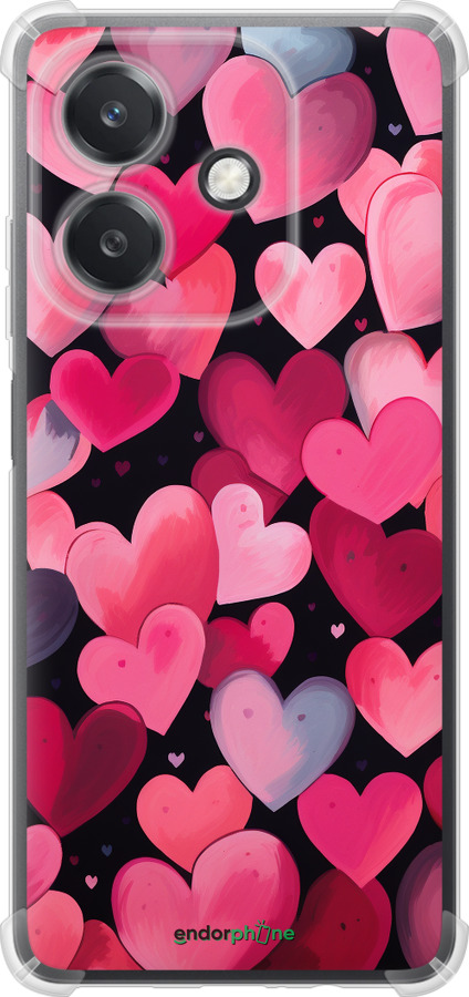 Силикон с усиленными углами чехол Сердечки 4 для Oppo A3X 4G/5G - 5662sp-3815 изображение 