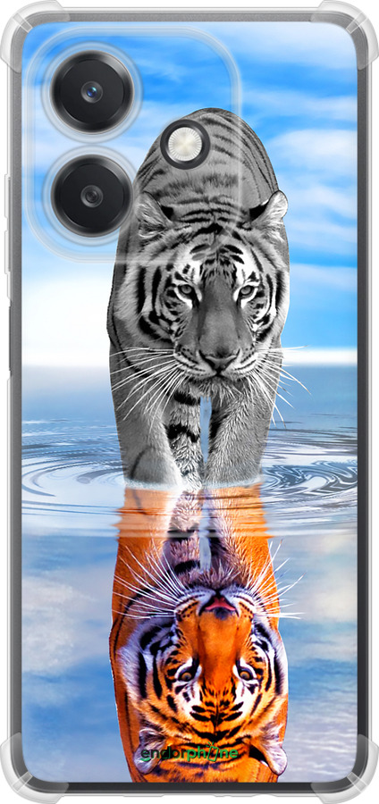 Силикон с усиленными углами чехол Тигр для Oppo A3X 4G/5G - 6016sp-3815 изображение 