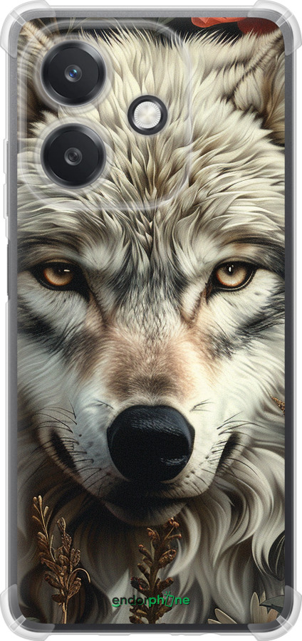 Силикон с усиленными углами чехол Волчий взгляд для Oppo A3X 4G/5G - 6066sp-3815 изображение 