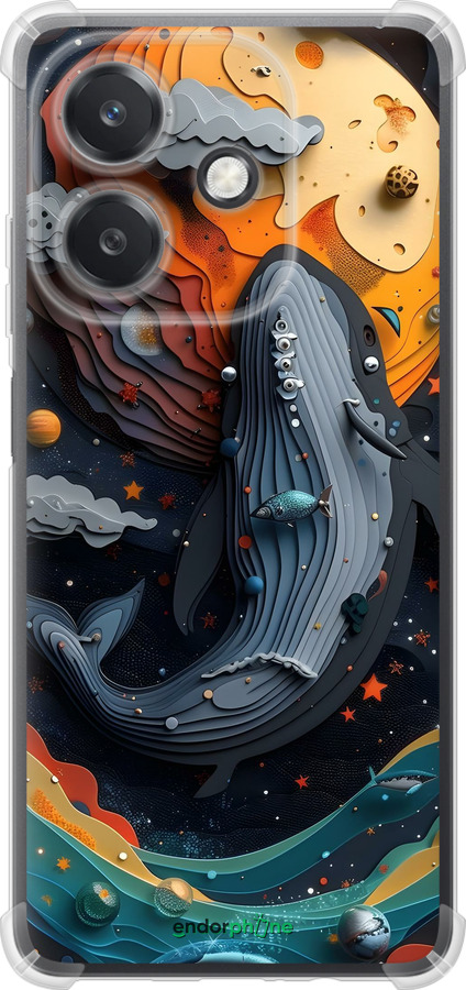 Силикон с усиленными углами чехол Кит в космосе для Oppo A3X 4G/5G - 6328sp-3815 изображение 