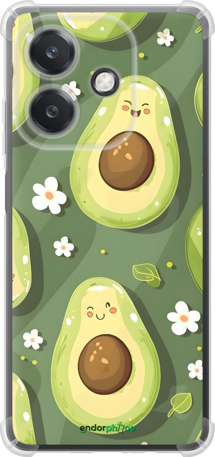 Силіконовий протиударний с посиленими кутами чехол Авокадо для Oppo A3 4G - 6380sp-3846 изображение 