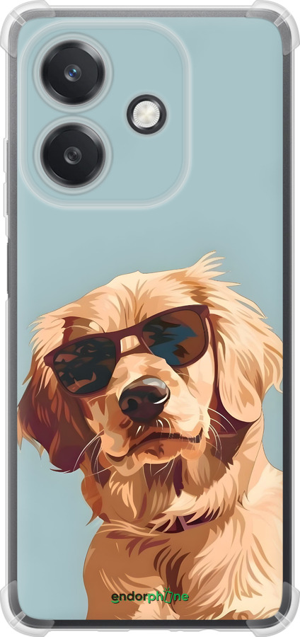Силикон с усиленными углами чехол Пес в очках для Oppo A3X 4G/5G - 6381sp-3815 изображение 