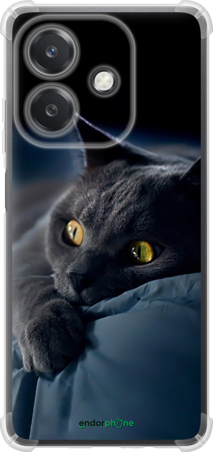 Силикон с усиленными углами чехол Дымчатый кот для Oppo A3X 4G/5G - 825sp-3815 изображение 