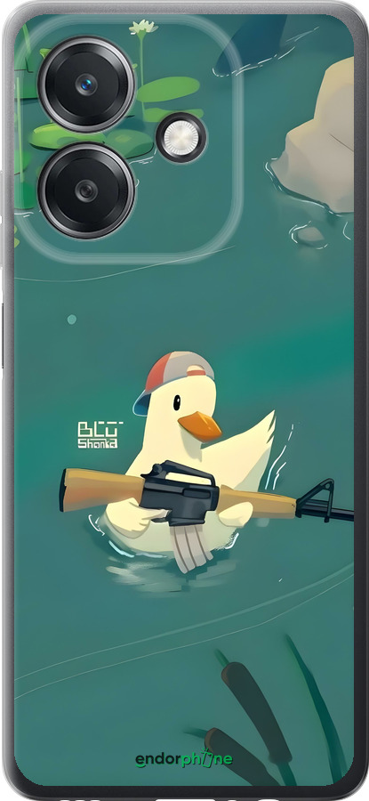 Силиконовый чехол Уточка с автоматом для Oppo A3X 4G/5G - 6356u-3815 изображение 