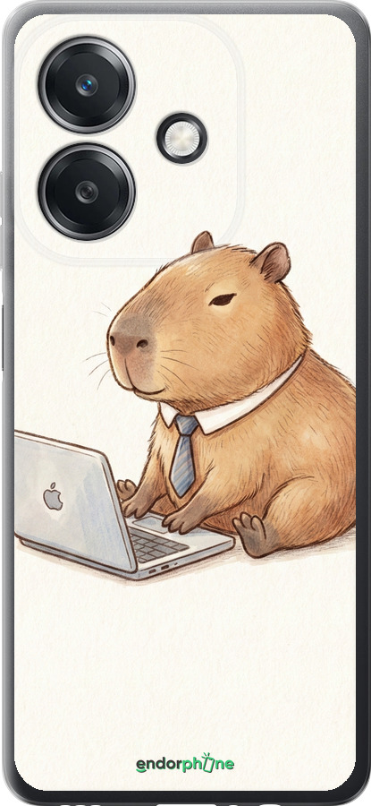 Силіконовий чехол Funny Capybara CEO Working для Oppo A3X 4G/5G - 6777u-3815 изображение 