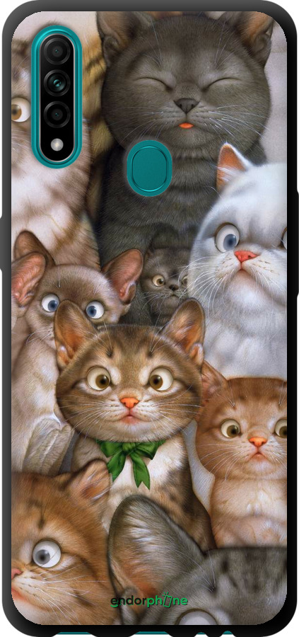 

TPU чорний чохол "Коти" для Oppo A31