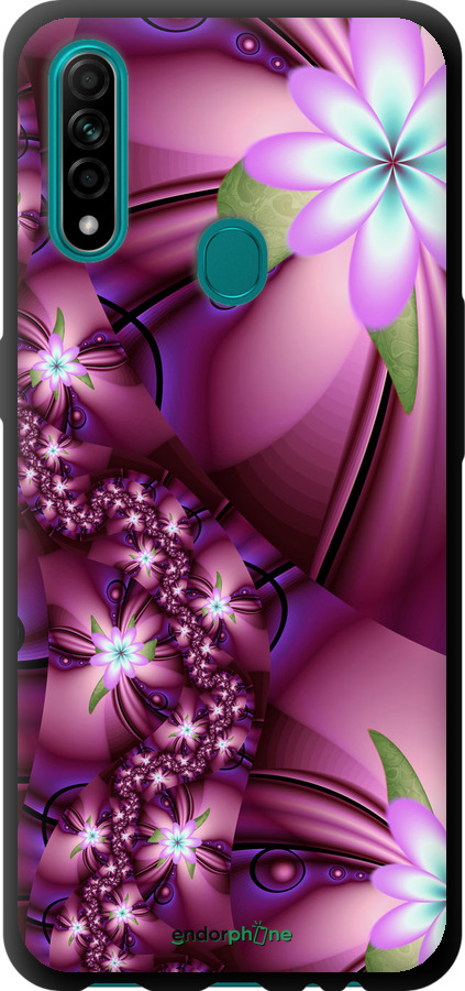 

TPU чорний чохол "Квіткова мозаїка" для Oppo A31, Рожевий