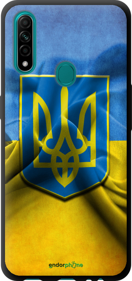 

TPU чорний чохол "Прапор та герб України" для Oppo A31, Блакитний
