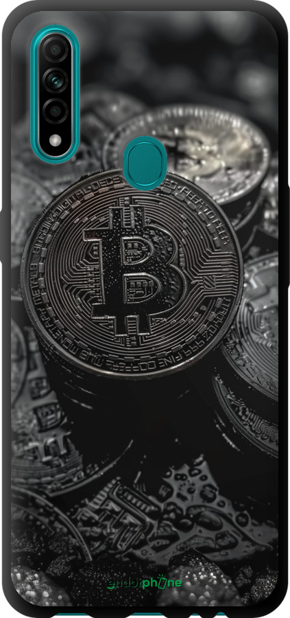 TPU чехол Black Bitcoin для Oppo A31 - 6090b-1074 изображение 