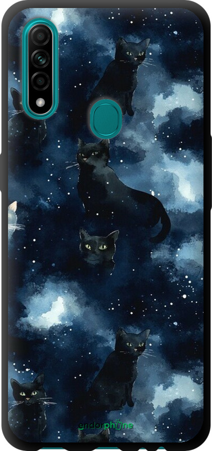 TPU чехол Изображение Кошек с тёмной акварелью для Oppo A31 - 6521b-1074 изображение 