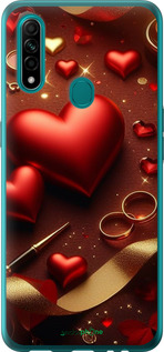 2D пластиковый чехол Сердечки v3 для Oppo A31 - 5833t-1074 изображение 