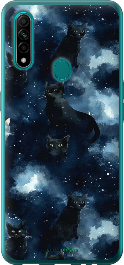 2D пластиковый чехол Изображение Кошек с тёмной акварелью для Oppo A31 - 6521t-1074 изображение 