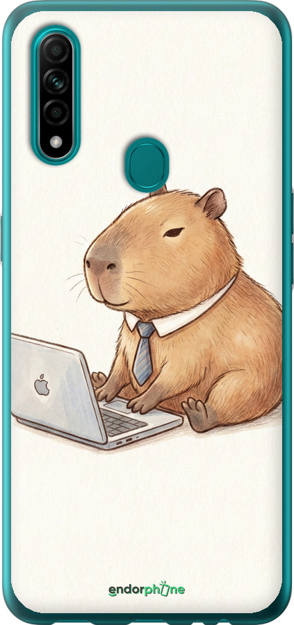 2D пластиковый чехол Funny Capybara CEO Working для Oppo A31 - 6777t-1074 изображение 