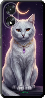 TPU чехол Mystic White Cat Gothic Dark Purple Gold для Oppo A18 - 6805b-3807 изображение 