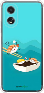Силіконовий протиударний с посиленими кутами чехол Суші для Oppo A38 4G - 6354sp-3337 изображение 