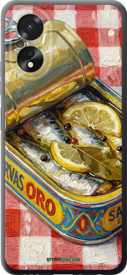 Силиконовый чехол Vintage Sardine Tin Phone для Oppo A38 4G - 6772u-3337 изображение 