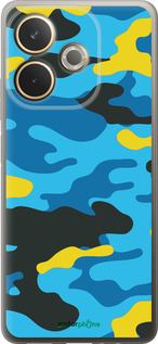 Силиконовый чехол Желто-голубой камуфляж для Oppo A5 PRO - 1084u-3956 изображение 