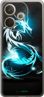 Силиконовый чехол Бело-голубой огненный дракон для Oppo A5 PRO - 113u-3956 изображение 