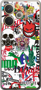 Силиконовый чехол Many different logos для Oppo A5 PRO - 4022u-3956 изображение 