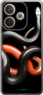 Силиконовый чехол Красно-черная змея на черном фоне для Oppo A5 PRO - 4063u-3956 изображение 